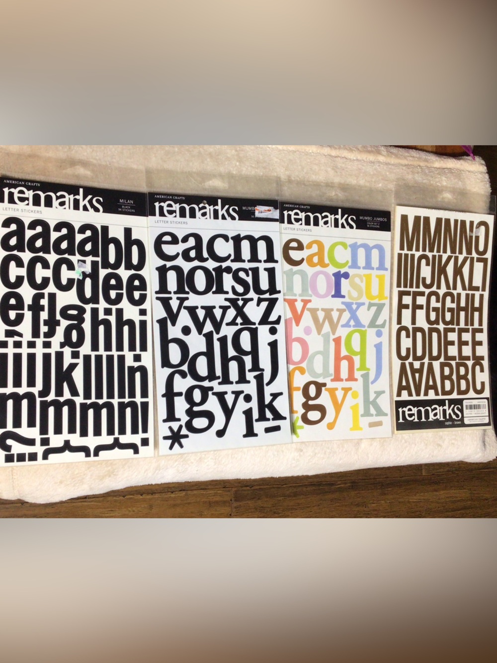 American crafts remarks Multi-Color & Black Letter Sticker Packs